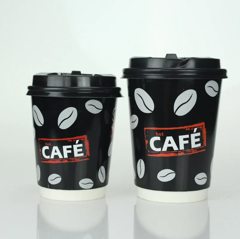 Single double wall coffee paper cups 8oz disposable hot drink coffee paper cup