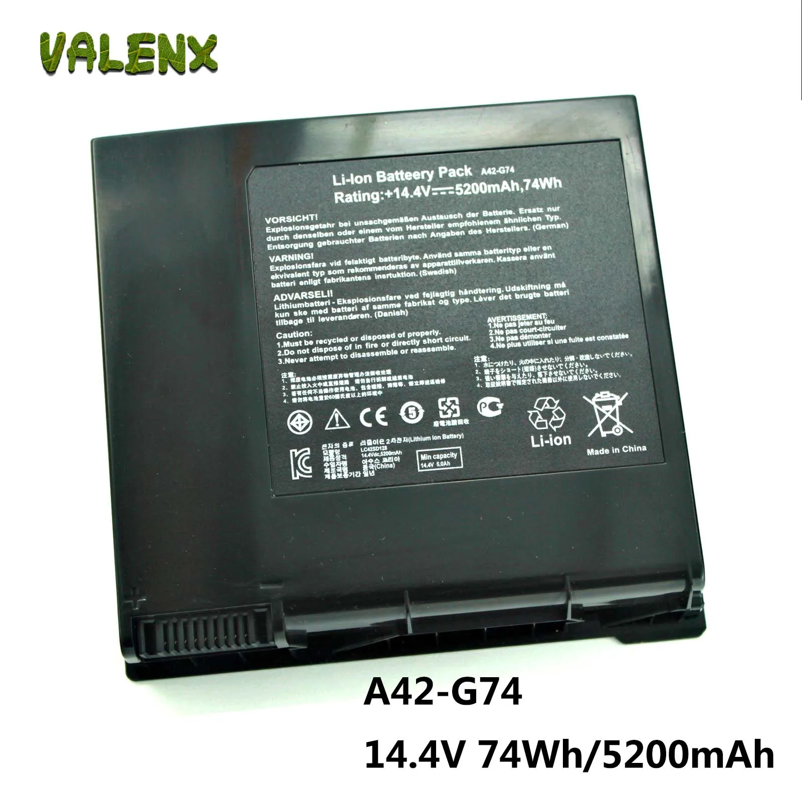 

Laptop Battery for Asus G74 G74J G74JH G74S G74SW G74SX A42-G74 LC42SD128 ICR18650-26F G74SX-3D G74SX-A2 G74S-XR1