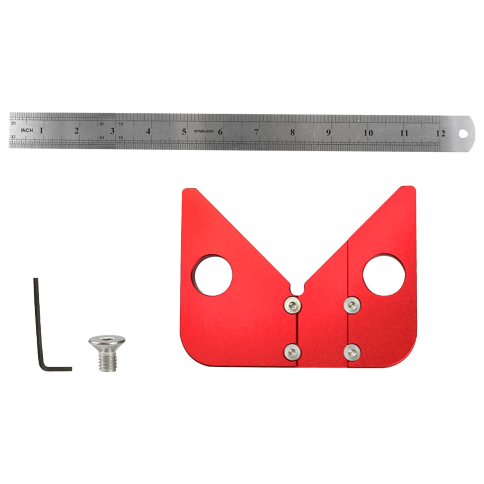 

Center Finder Aluminum Alloy Caliber Portable DIY Accurate With Ruler Woodworking Home Professional 45 Degree Angle Scribe Gauge