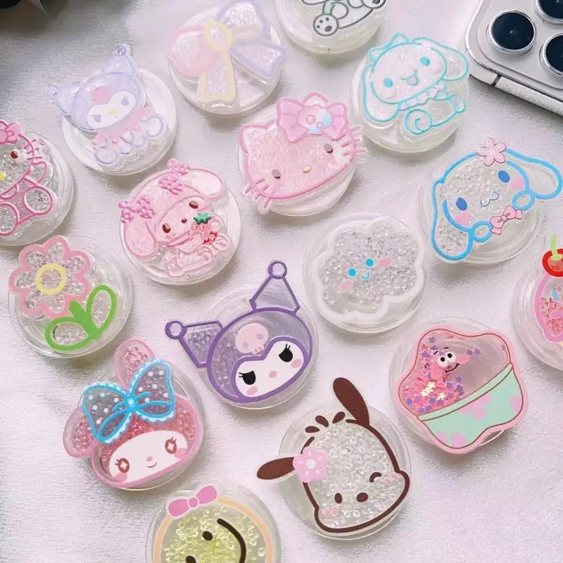 

Cute Sanrios Anime Hello Kitty Cinnamorol Kuromi Telescopic Bracket Cell Phone Airbag Folding Bracket Accessories Girl Gift Toys