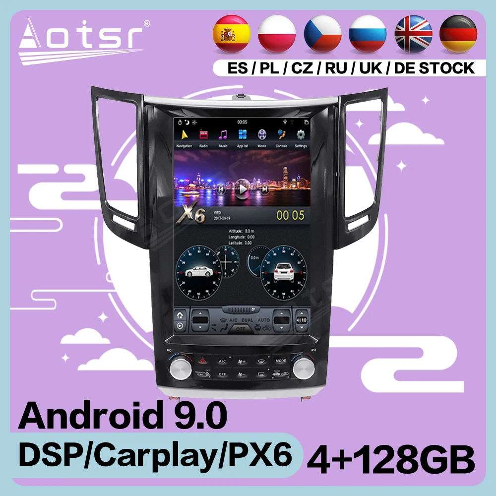 

128G Tesla Screen Multimedia Stereo Android 9.0 Player For Infiniti FX35 2009 2010 2011 2012 2013 GPS Navi Audio Radio Head Unit