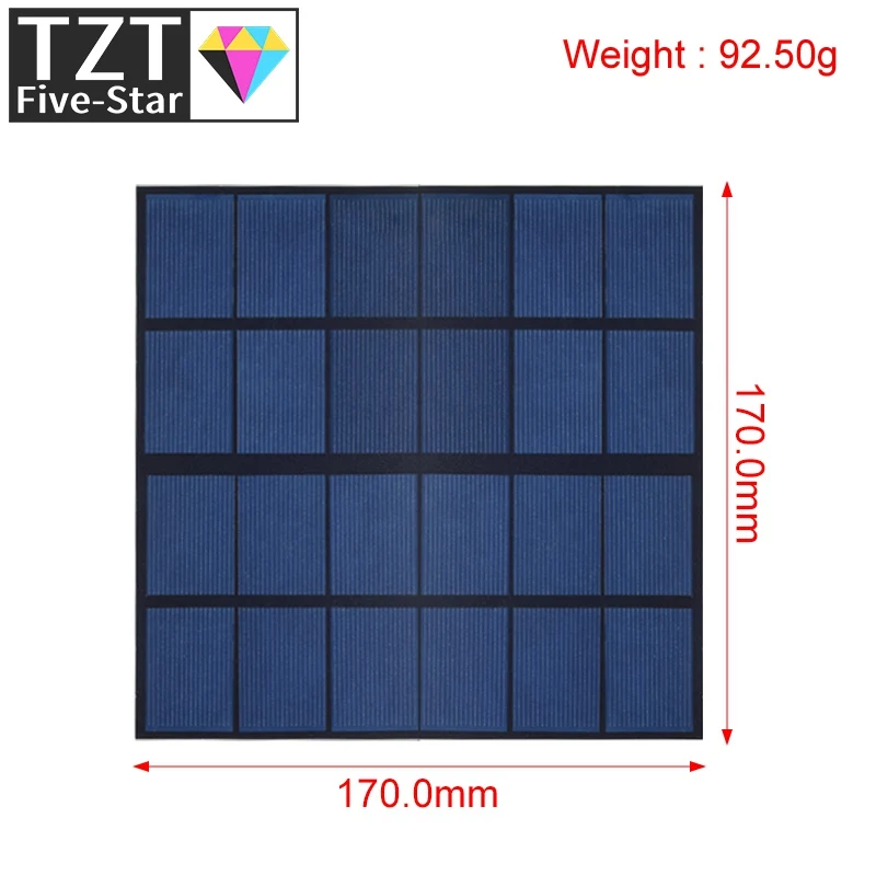 Солнечная панель TZT 6 в 170 мА 4 Вт поликристаллическая * мм
