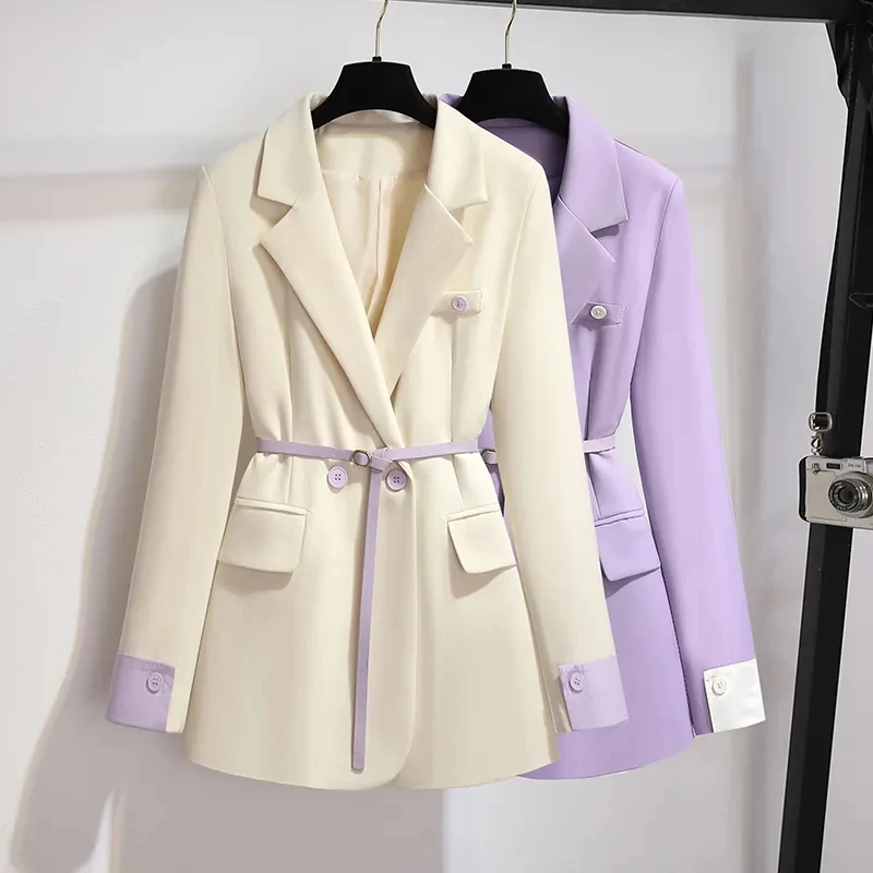 

Early Jacket Purple Spring Fashion Blazer Design Spring Autumn 2023 High Leisure Suit Waist New Female Small Trend Sense Niche