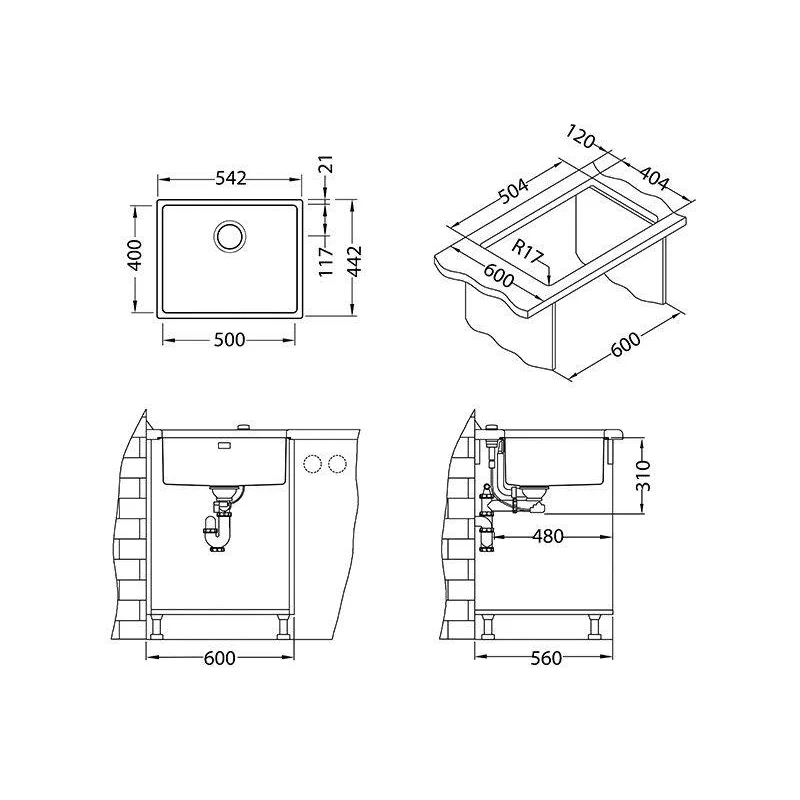 Kitchen sink Alveus Kombino 50 Monarch Gold SAT-90 U 1120361 sanitary ware for home repair and improvement |