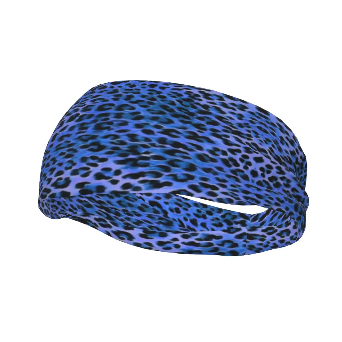 

Blue Tones Leopard Sweatband Elastic Workout Sweat Headband Non Slip Head Sweat Bandage Gym Fitness Yoga Hair Turban