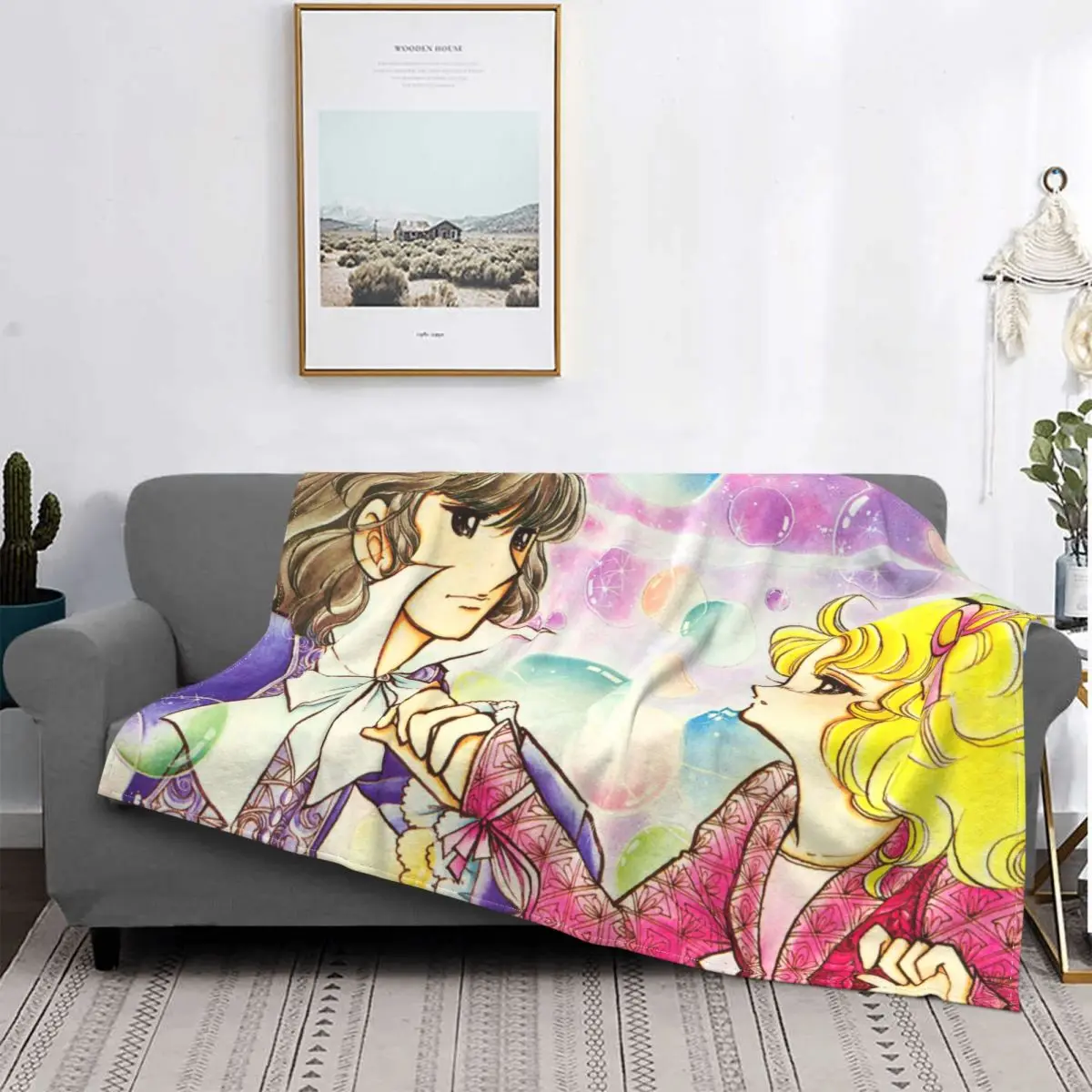 

Candy Candy Anime Grandchester Blanket Coral Fleece Plush Kawaii Cute Girl Soft Throw Blanket for Sofa Office Bedding Throws