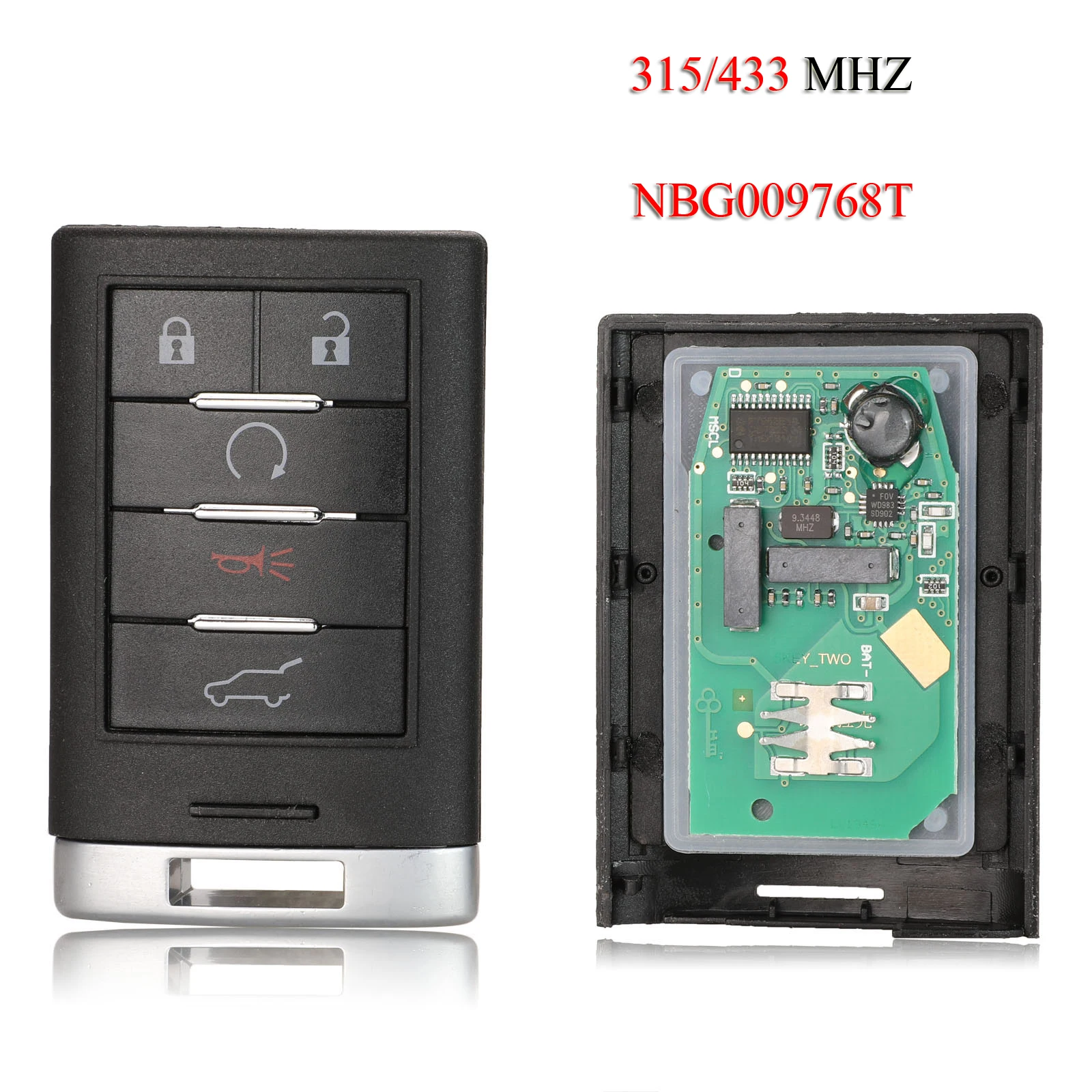 jingyuqin Remote Smart Car Key For Cadillac SRX CTS XTS DTS 2010-2014 5 Buttons 315Mhz/433Mhz NBG009768T Keyless-Go