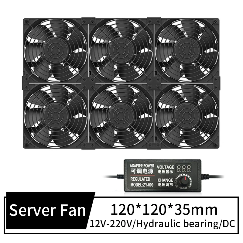 5000RPM 12038 High Speed Two Ball Bearing Cooling System Fan For Computer BTC Mining Cabinet Server 120mm Ventilator Kit |