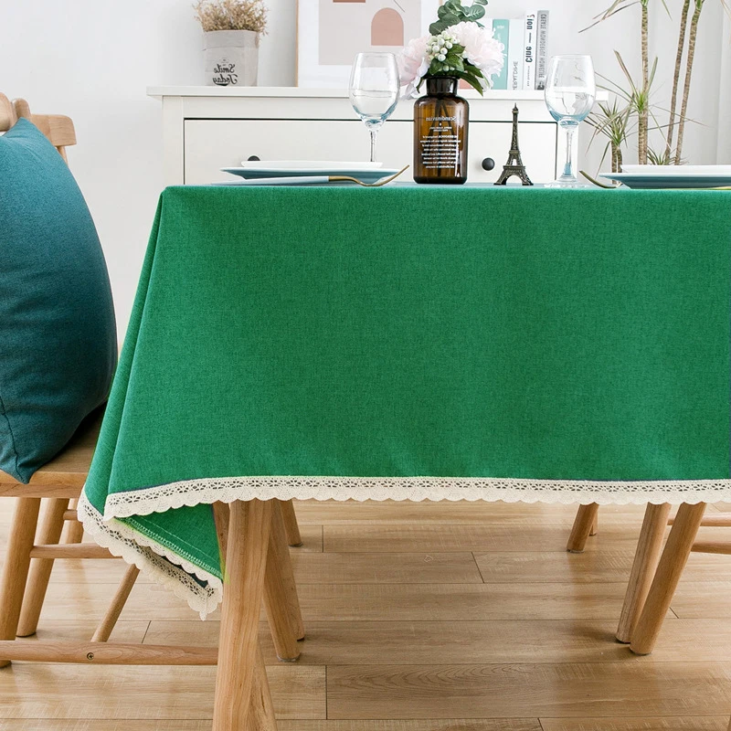 

Small fresh garden simple rectangular table cloth tea table desk cloth solid color