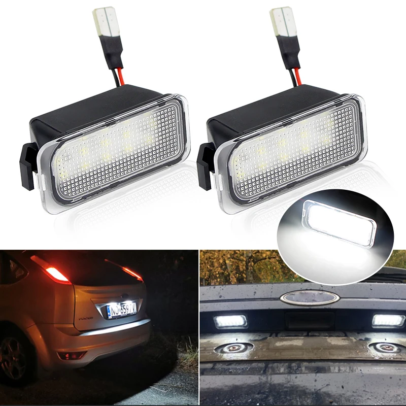 

2 шт. подсветка номерного знака для Ford KUGA S MAX MONDEO MK4 MK5 MK2 FIESTA 2008-2019 FOCUS ABS пластик 12 В светодиодный сигнальный светильник с номером