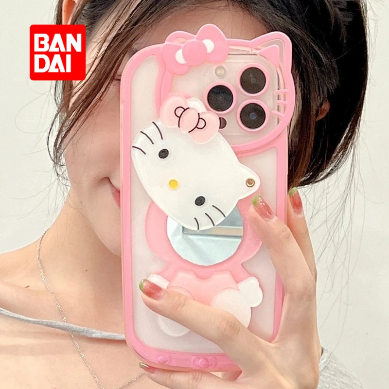 

Bandai Kawaii Phone Camera Case with Makeup Mirror for IPhone 13 13Pro 12 12Pro 11 Pro X XS Max XR Cover Cartoon Fundas for girl