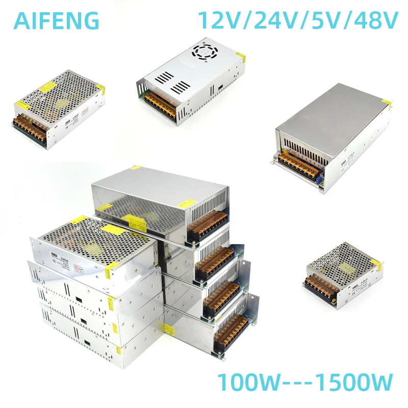 Aifeng Dc 5v 12 V 24v 48v Volt Switch Power Supply 100w 120w 240w 300w 400w 1500w 600w 800w 1000w Dc Led Driver Power Adapter