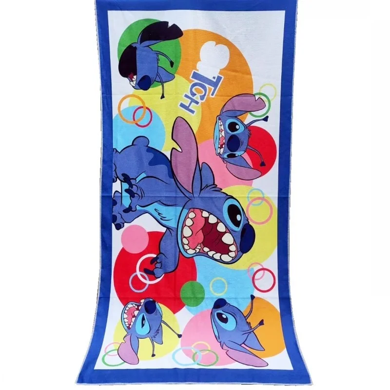 

Disney Baby Bath Beach Towel Stitch Rainbow Colors Microfibre Home Polyester Boys Girls Children Swimming Towel 70X140cm