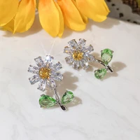 caoshi aesthetic flower stud earrings female stylish and elegant summer accessories for daily life fresh and sweet lady jewelry