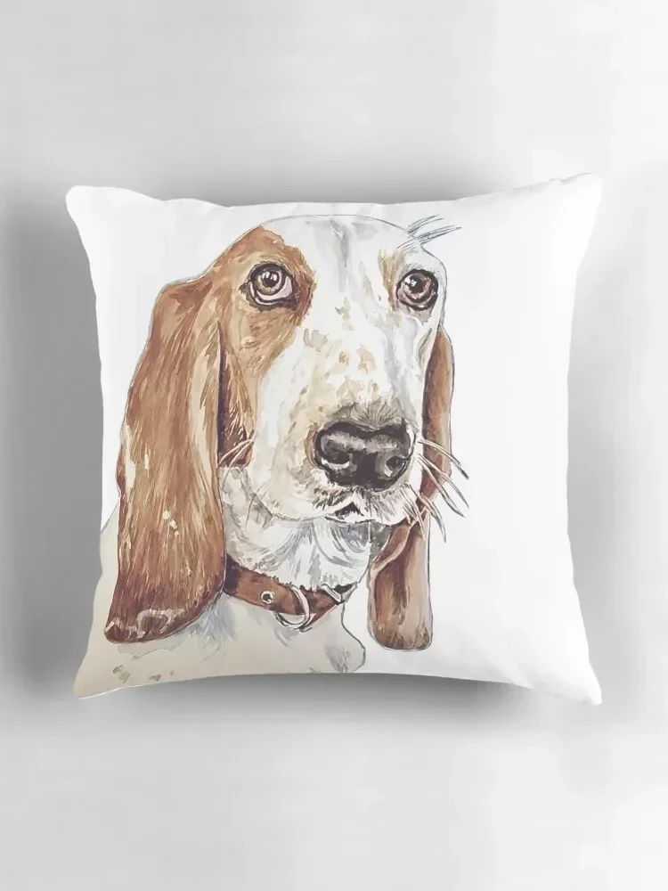 Фото Bassett Hound акварельная декоративная подушка рождественские подушки наволочки декоративная клетчатая диванная подушка детская подушка №3