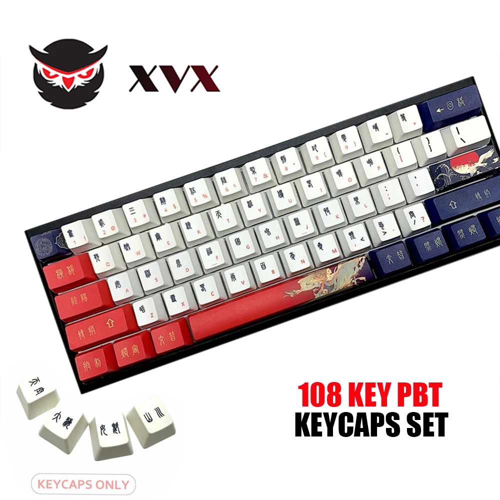 

XVX Anime Key Caps For 60 percent Mechanical Keyboard Kit Ergonomic Cherry MX Gaming Keycaps Custom Diy OEM XDA PBT Keycaps Set