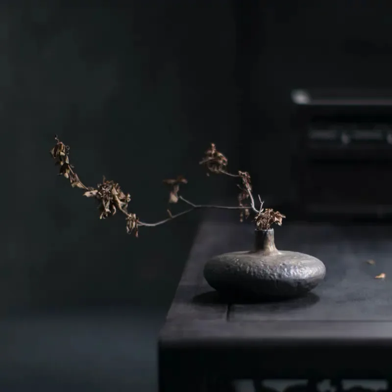

Plateau à thé de fleurs en céramique chinoise rétro, ornements de décoration de maison, Vase Vases en céramique pour la d