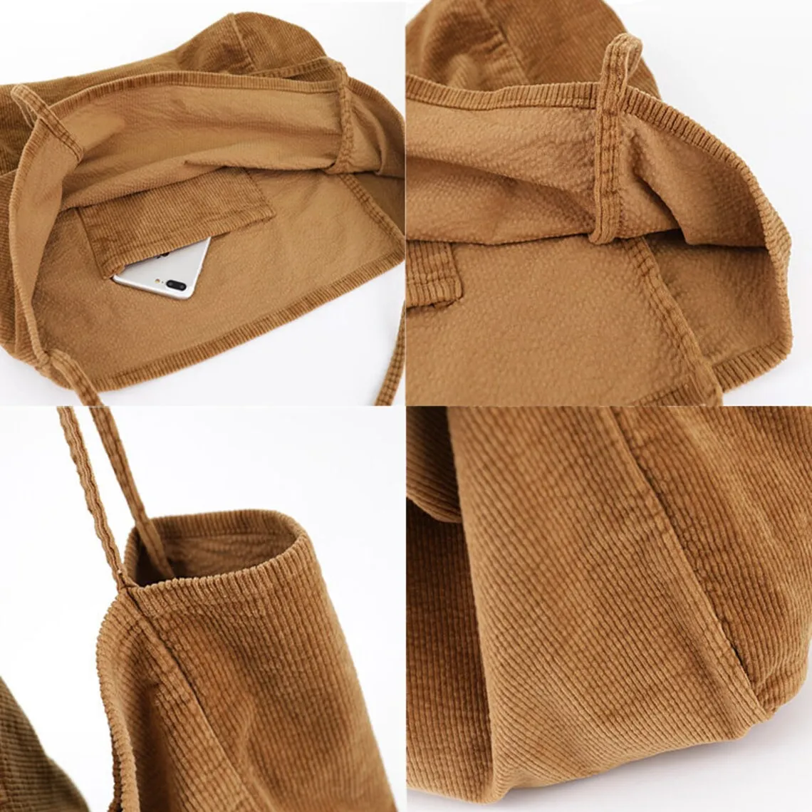 Large Capacity Corduroy Tote Women Casual Shoulder Bag