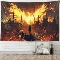psychedelic forest castle tapestry fairy tale anime wall hanging hippie witchcraft home decor kawaii dorm decor sofa sheets