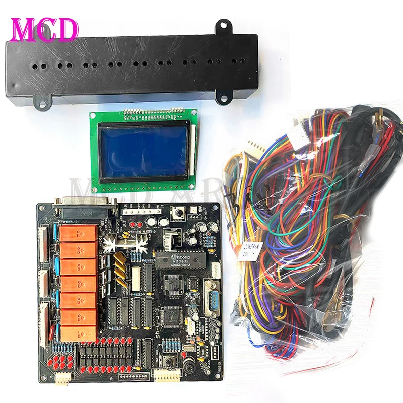 Toy crane claw machine motherboard PCB with wiring harness can be connected to ticket vending machine LCD display point sensor