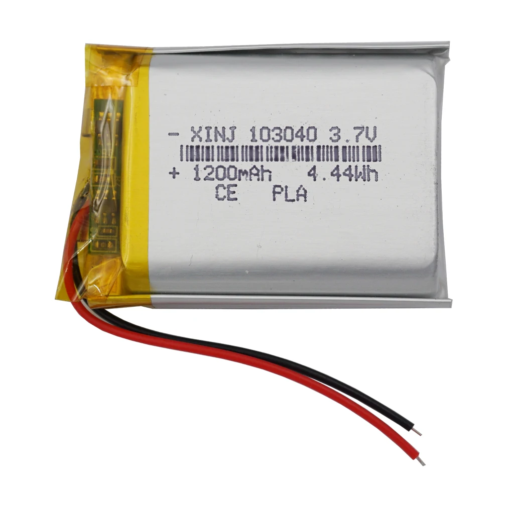 

3.7V 1200mAh 4.44Wh Li Lipo Replacement Rechargeable Battery Ions 103040 For Bluetooth Device GPS Camera Driving Recorder LED