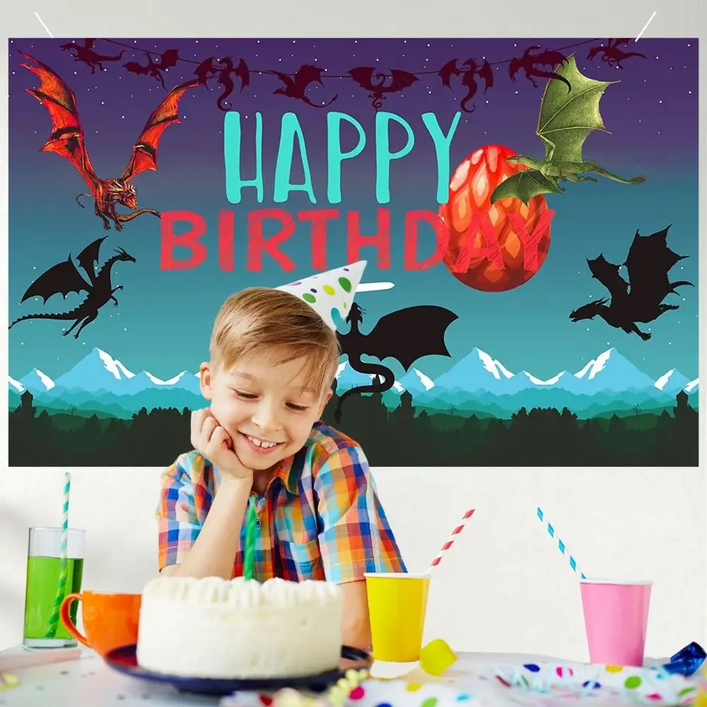 Вечерние украшения 59.06x39.37in Dragon украшение для торта на день рождения тему