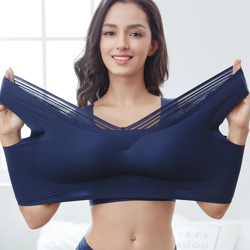

Wireless Bras for Women Seamless Plus Size Lingerie Active Bra with Pads Lace Beauty Back Bralette M to 7XL Women's Vest