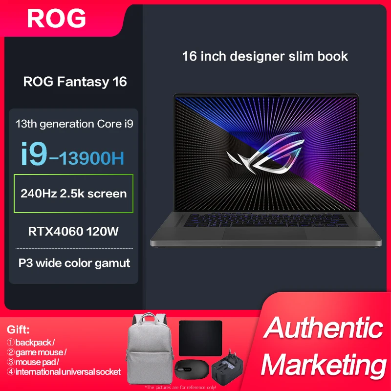 Asus ROG Zephyrus GU603/604 Gaming Laptop i9-13900H RTX4060/RTX4070-8GB 16Inch 240Hz 2.5K Computer Notebook P3 Wide Color Gamut