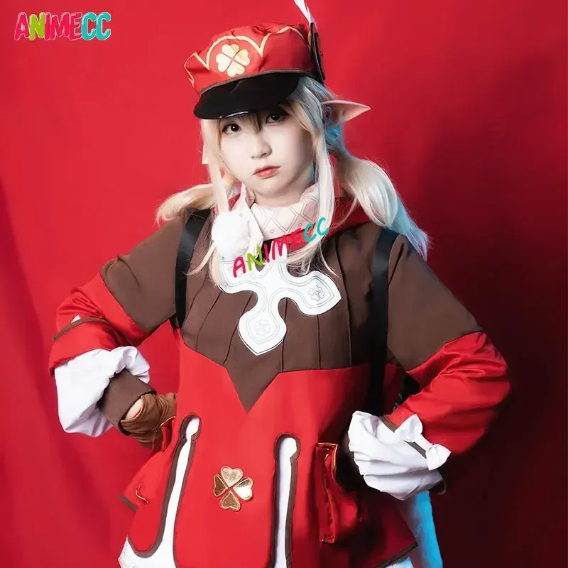 Костюм для косплея ANIMECC Klee Genshin ударопрочный костюм парик платье рюкзак аниме