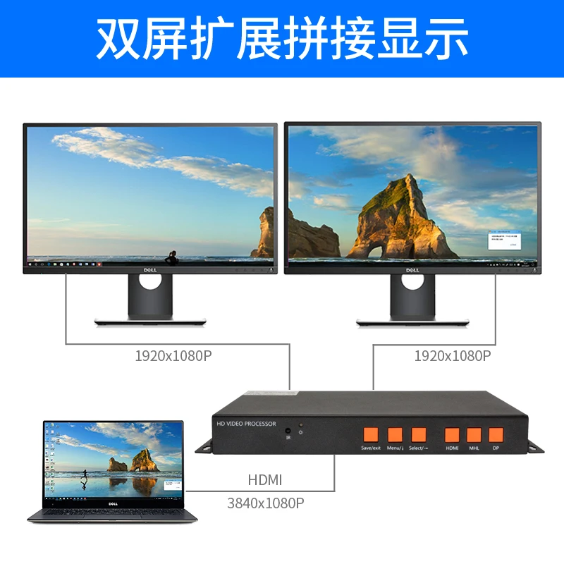 4k projection two-screen splicer multi-screen treasure edge image processor does not deform or stretch multi-screen expander