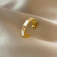 gmgyq 2002 summer new arrival lock catch design adjustable white rings for women personality party unique jewelry