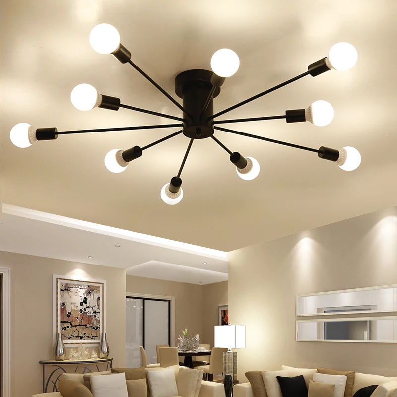 Nordic Living Room Ceiling Lamp Mediterranean Master Bedroom Chandeliers Simple Modern Study Lamp Creative Wrought Iron Lamps