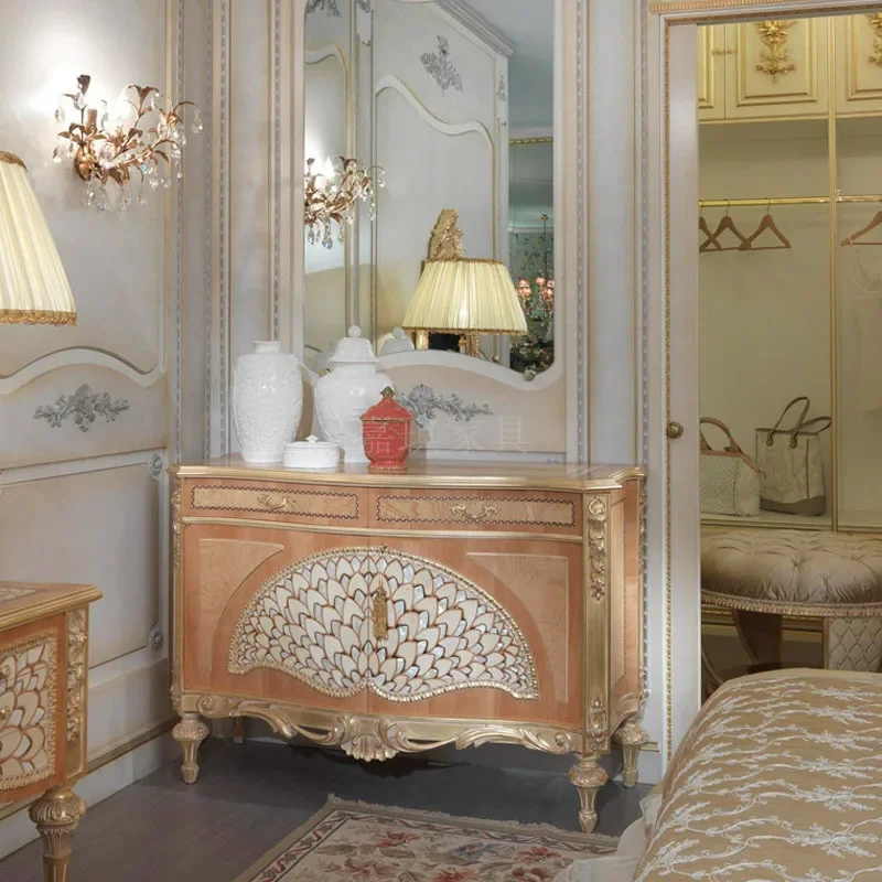 Пользовательские европейские роскошные украшения из цельного дерева золотая