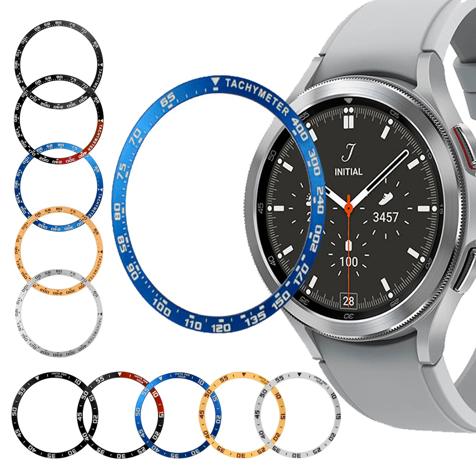 

Metal Bezel Rings for Samsung Galaxy Watch 5 4 Classic 46 42mm Protective Case Sport Adhesive Bumper Shell Cover for S3 베젤링 46mm