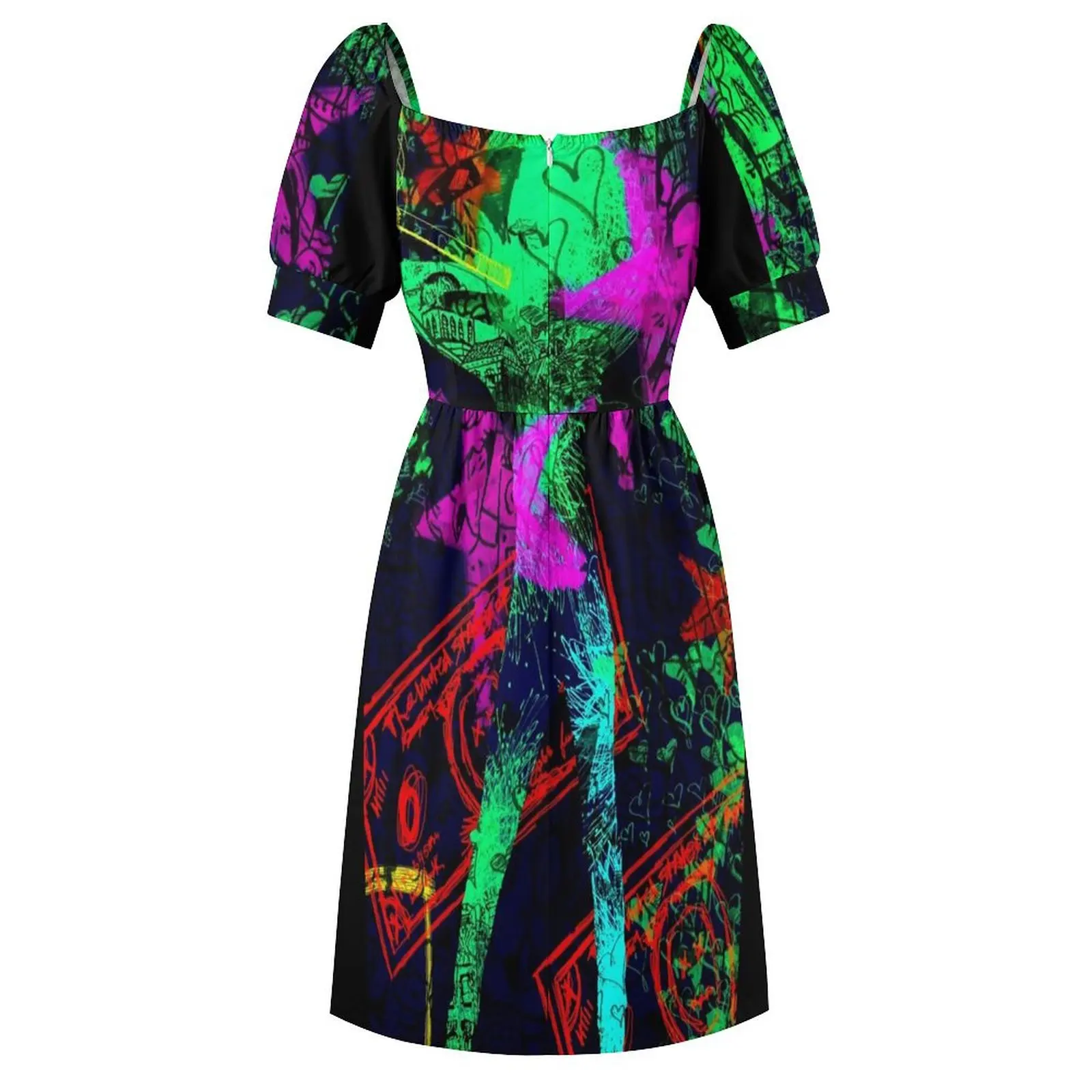 Neo Pop Art Blacklight платье из полиэстера