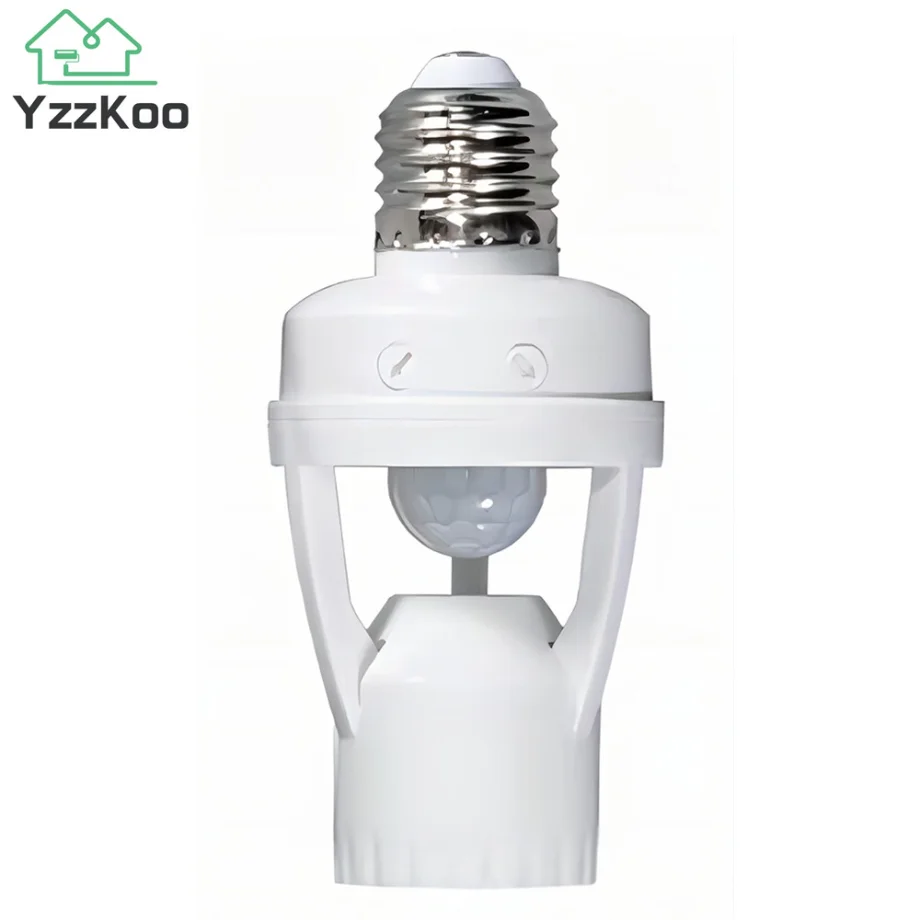 

YzzKoo 360 Degrees PIR Human Induction Motion Sensor LED Night Lamp Socket Base E27 AC 85V-265V Delay Time Adjustable Switch