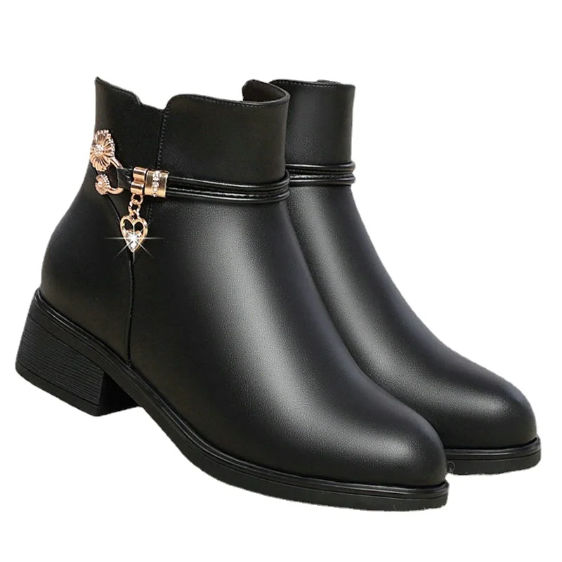 

Shoes for Women Leather Women's Short Boots 2022 Spring New Boot Heel Flat Boots Women's Shoes for Women Womens Boots