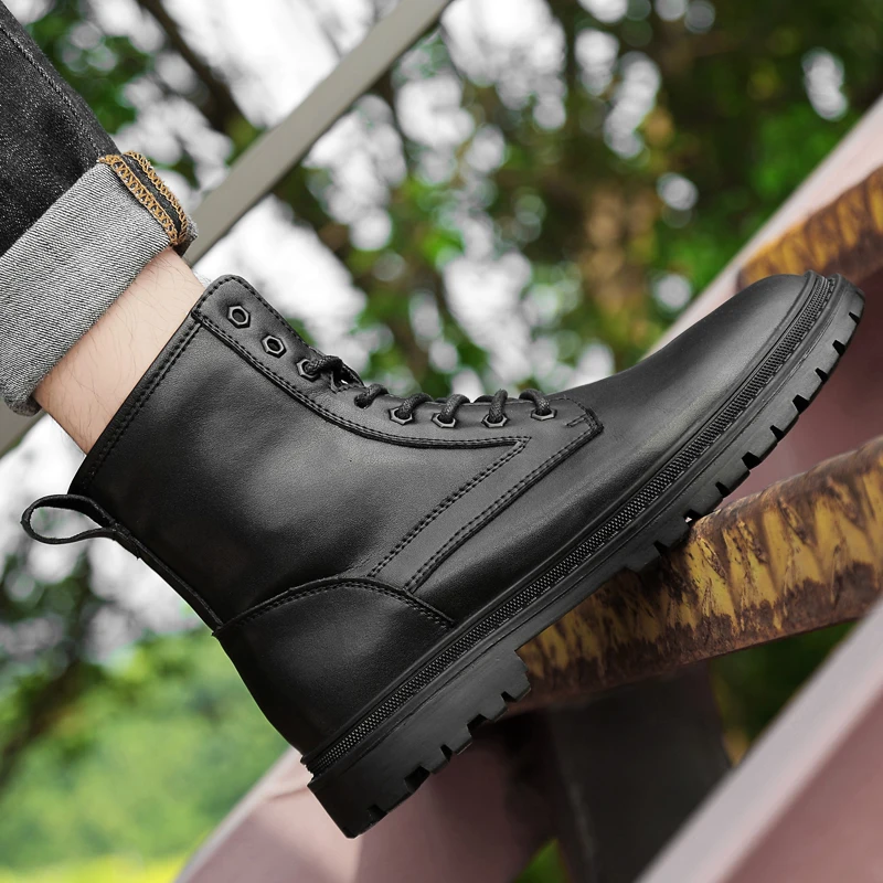 

Big Size 36-46 Couples Boots Fashion British Style Platform Boots Women Comfortable Thermal Casual Shoes Lace Up Mens Boots