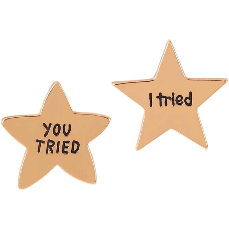 

Милая эмалированная брошь в виде пентаграммы, звезды, вы попробовали, я попробовал брошь, значок в подарок, значок на лацкан для любителей пальто, кепок