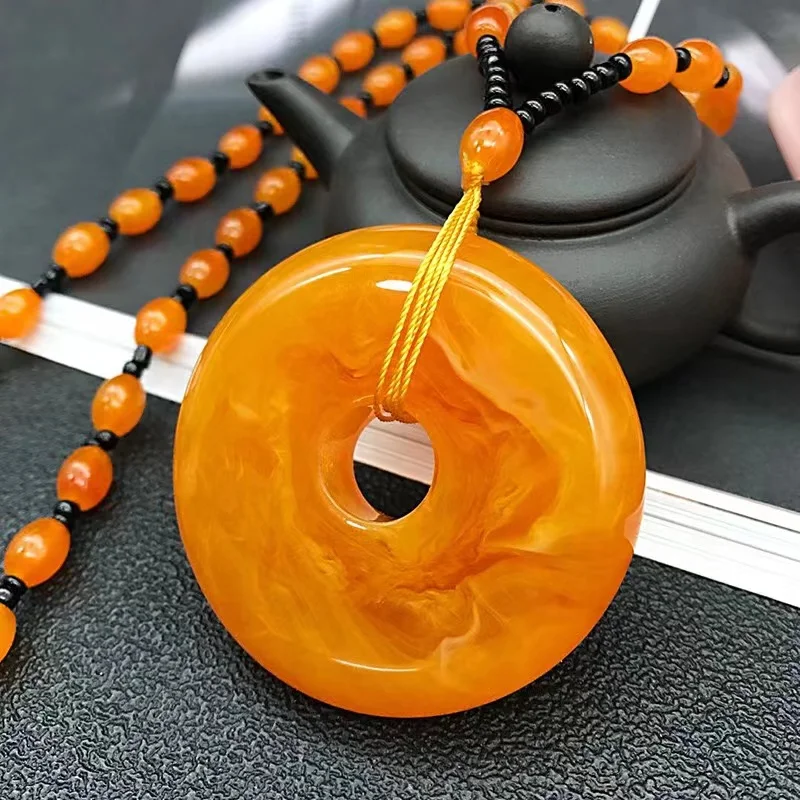 Модная трендовая цепочка для свитера из Балтийского янтарного пчелиного воска