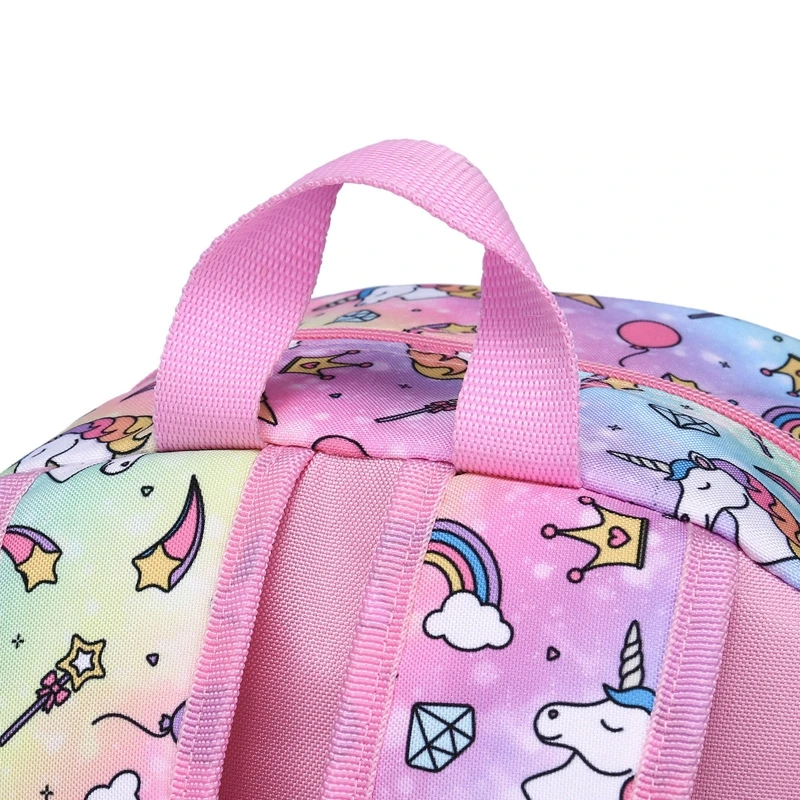 Cartoon Sequin School Backpack with Lunch Bag Pencil Cases for Student Boys Girls Casual Preschool Bookbag