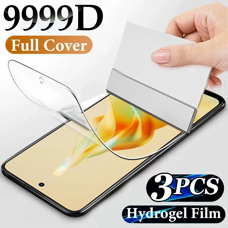 

3PCS Hydrogel Film For OPPO Reno 10 9 8 Pro+ 8T Full Cover Screen Protector Film For Oppo Reno 10 9 8T Find X6 X5 Pro
