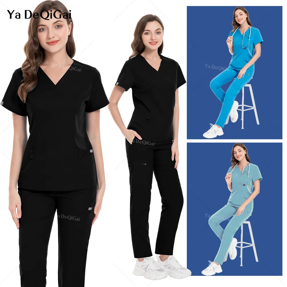 

Pet Grooming Scrubs Suits Unisex Nursing Suits Spa Beauty Clothes Nurse Uniforms Hospital Medical Surgery Top Pants Surgical Set