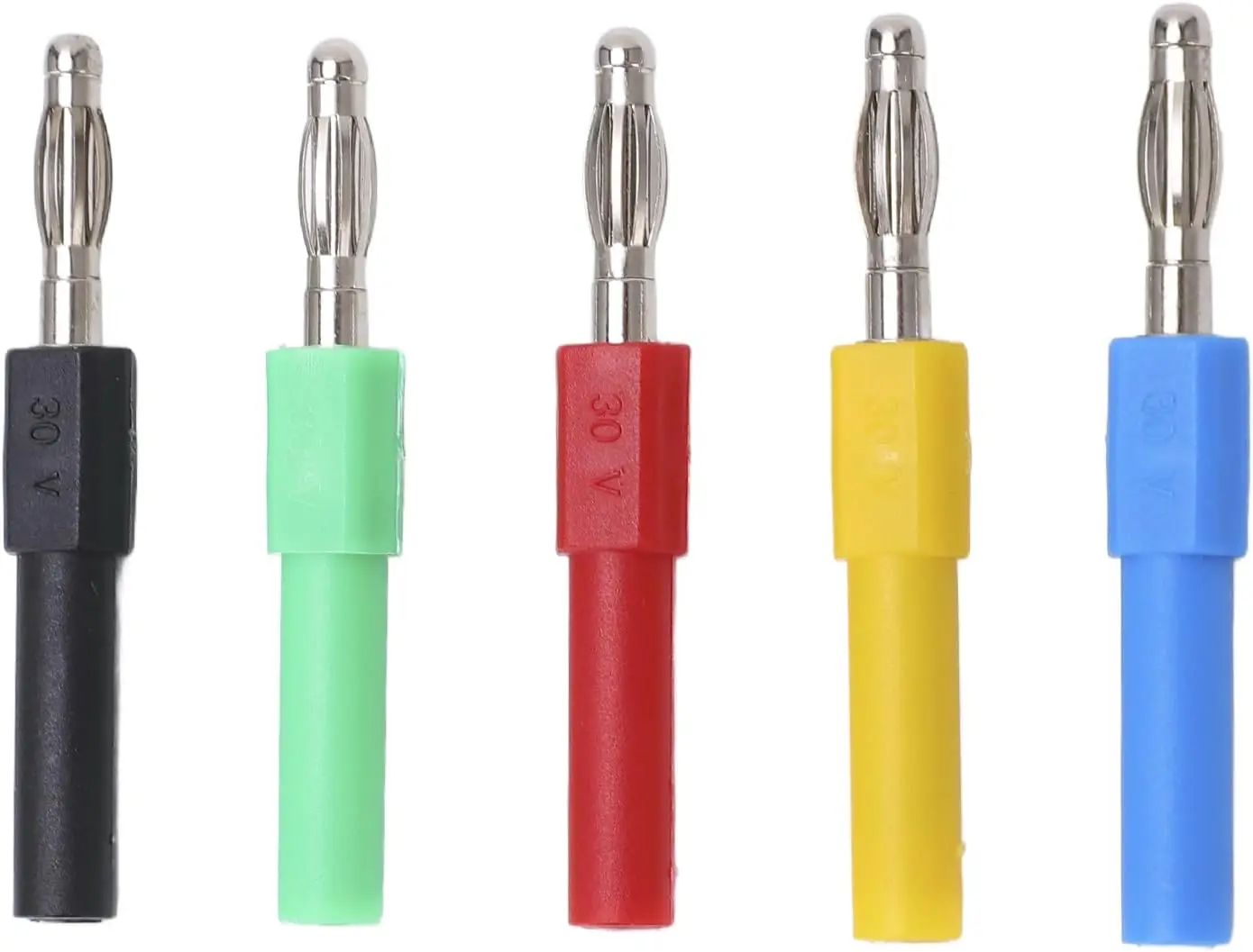 

5PCS Banana Connector Red Black Yellow Blue Green Banana Connector Adapter 4mm Male to 2mm Female, electronicadapter