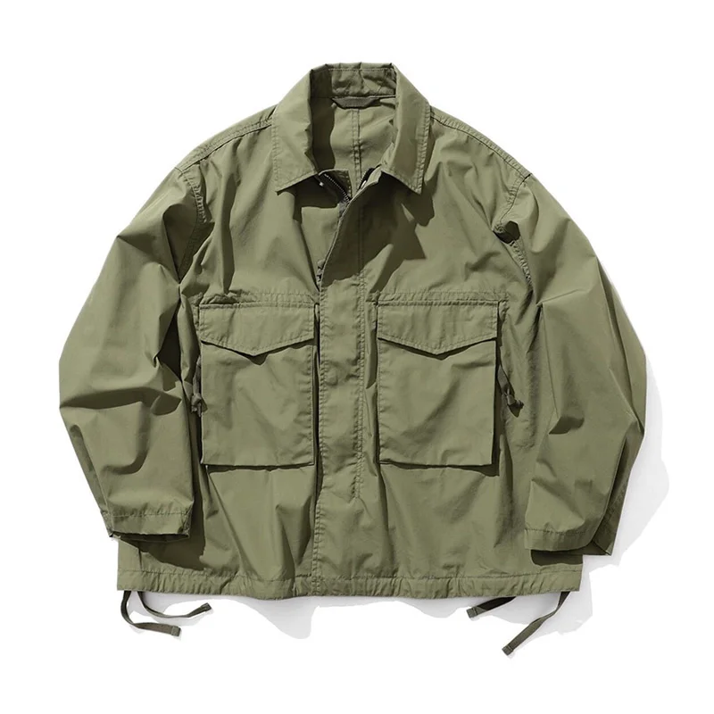 

BEAMS 23SS Japanese Style Multiple Pockets Military Wind Work Clothes For Men Women Jacket Loose Coat