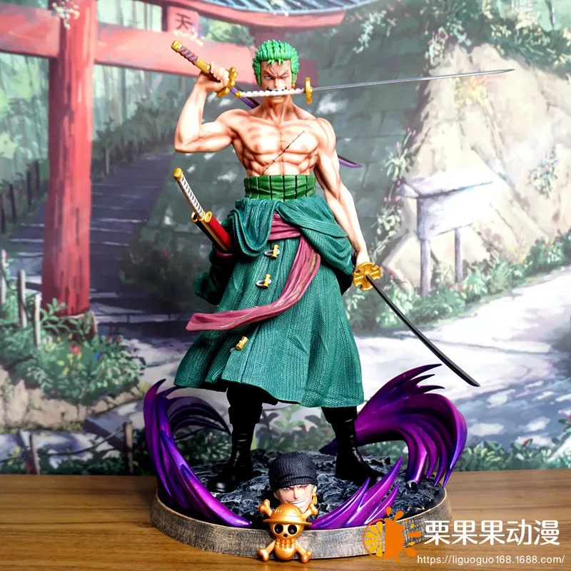 

Фигурка Аниме One Piece 37 см Gk Roronoa Zoro, двухсторонняя коллекция детских игрушек из ПВХ, Мультяшные куклы, подарок, украшение модели из ПВХ