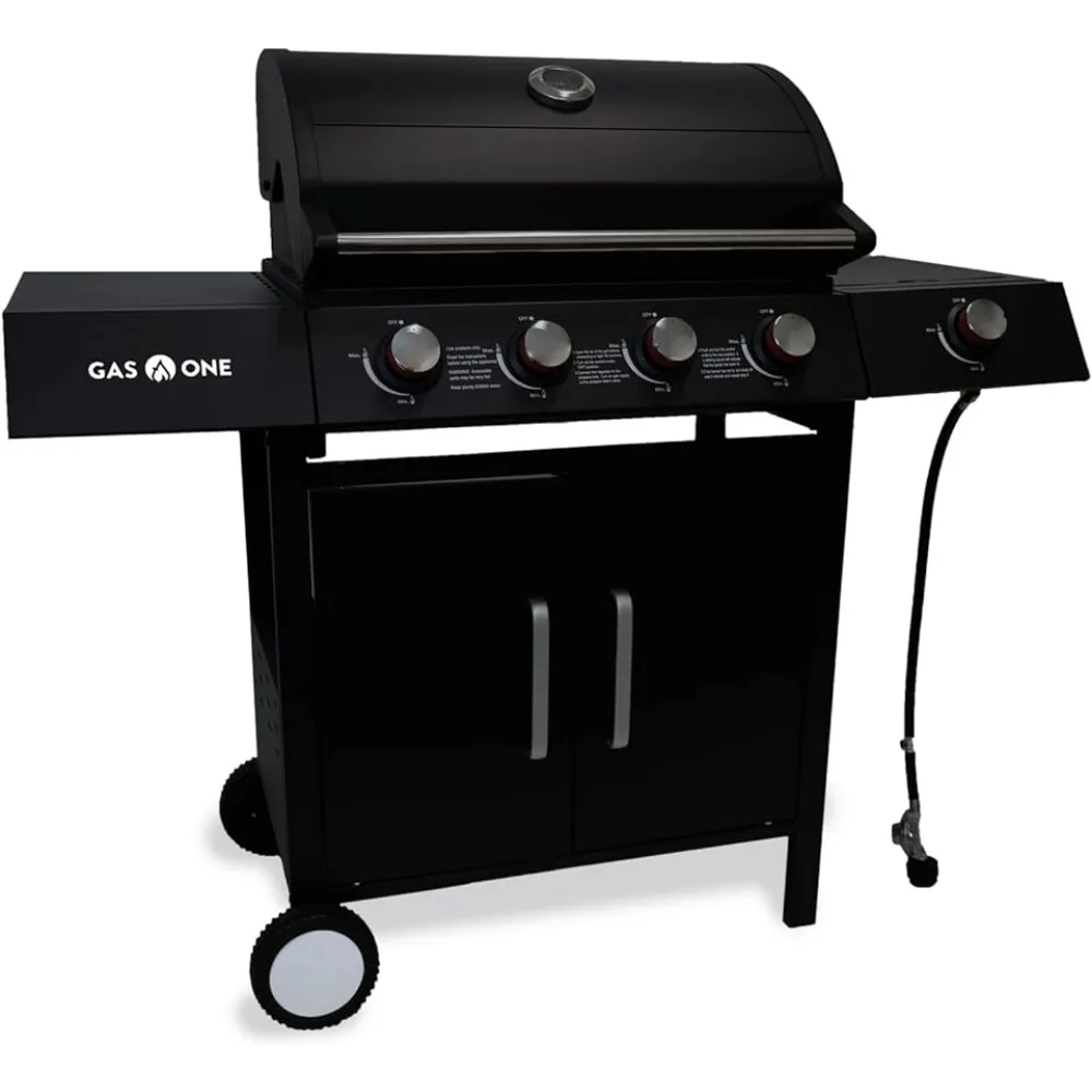 

4 Burner Gas Grill – Premium Grill with Side Burner – Outdoor Grill Cabinet Style with Wheels, High-Temperature Paint Coating
