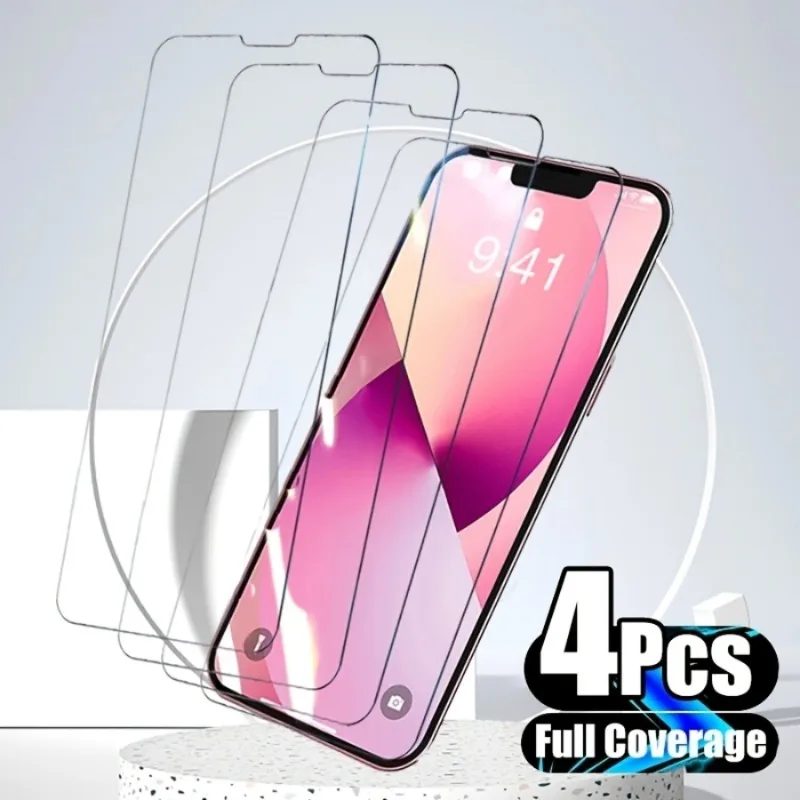 

4 шт. закаленное стекло для IPhone 14 Pro Max 13 12 Mini 11 Pro 15 Plus Защита экрана для IPhone 14 7 8 Plus XR XS Max стекло