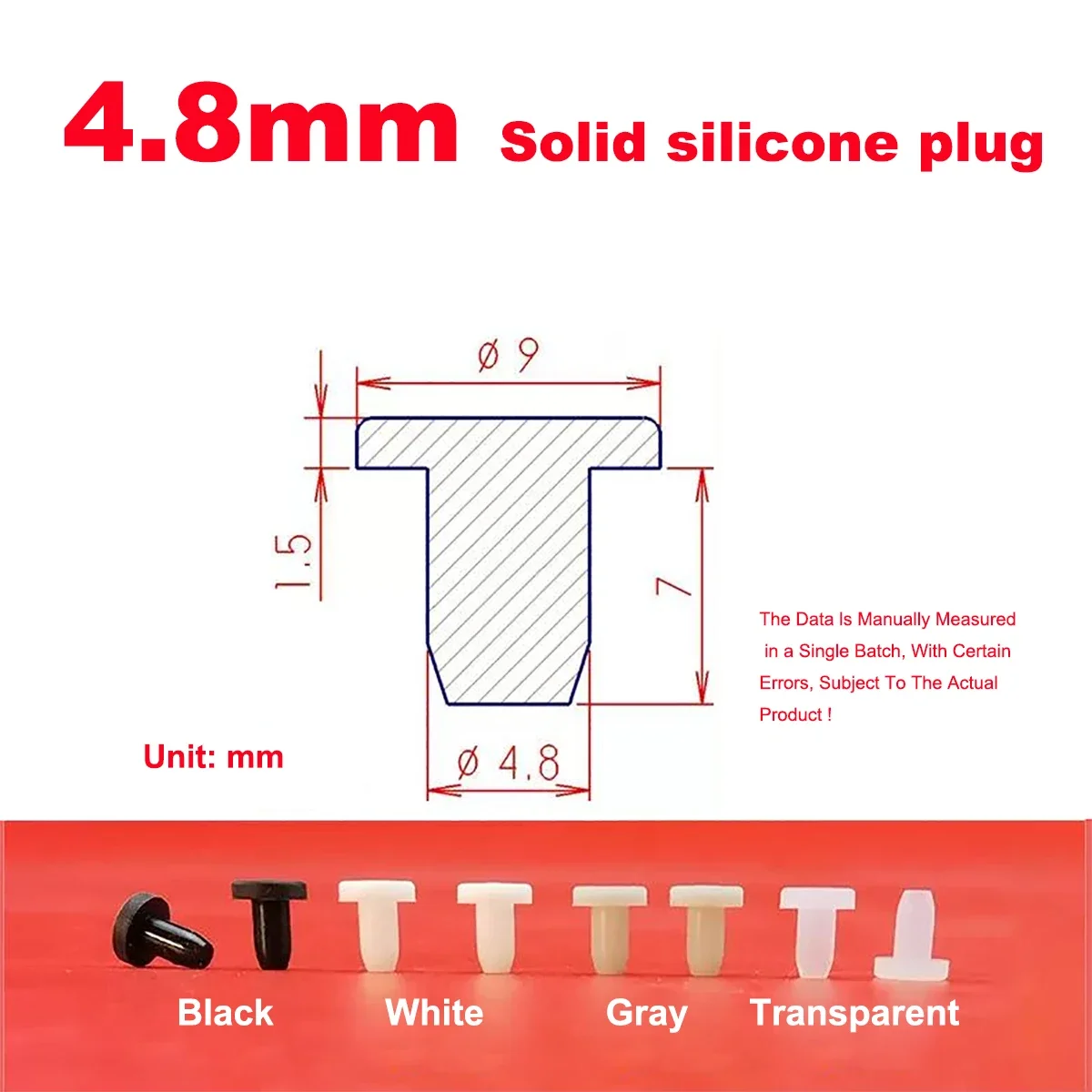 

T-образная Силиконовая Водонепроницаемая герметичная заглушка, мягкая резиновая заглушка с круглым отверстием, герметичная крышка, 4,8/5/5/6/6/3/6/7 мм