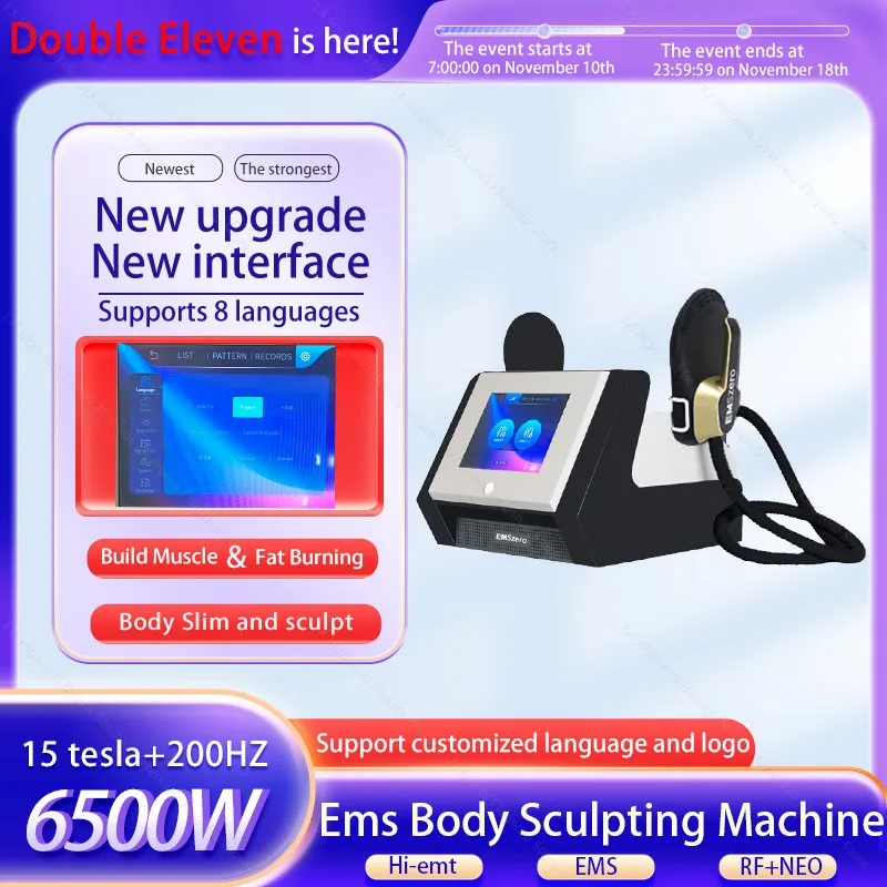 Новое обновление машины Emszero Sculpting Machine 15 Tesla 6500 Вт Hi-emt RF Nova машина для